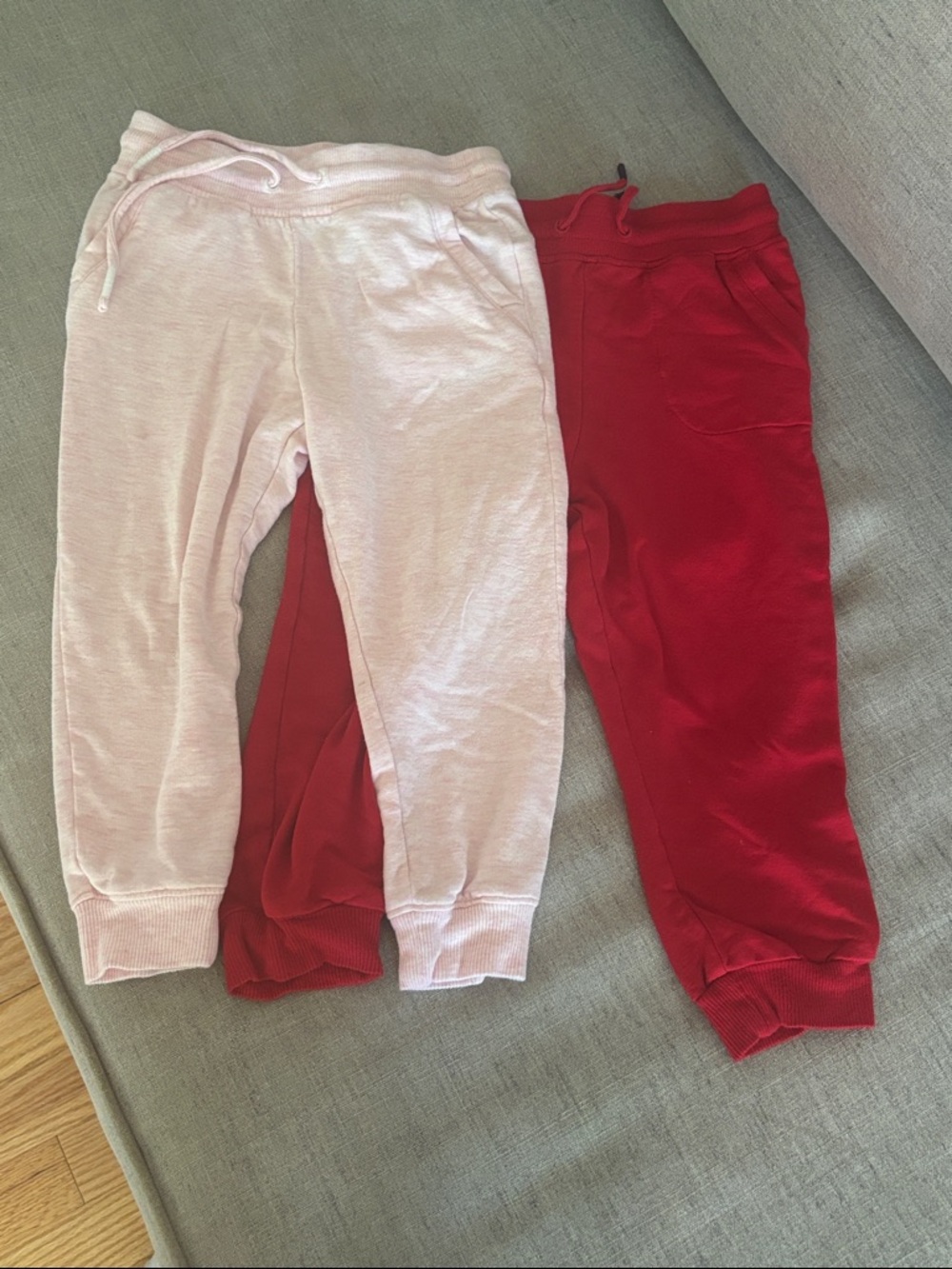 TWO Vineyard Vines Little Girl Jogger Pants in Light Heathered Pink and Red 3T